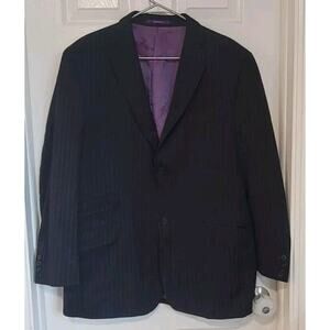Ted Baker Endurance 100% Wool Blazer Sz 44R Gray Pinstripe Corpcore Jacket